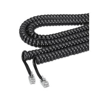 Coiled Phone Cord, Plug-plug, 12 Ft., Black