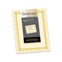 Premium Certificates, Ivory, Spiro Gold Foil Border, 66 Lb,  8.5 X 11, 15-pack