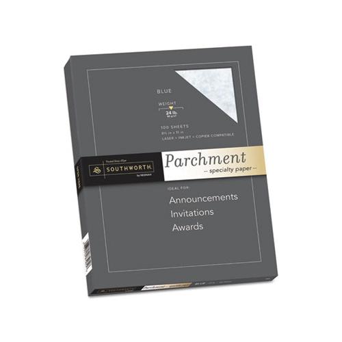Parchment Specialty Paper, 24 Lb, 8.5 X 11, Blue, 100-pack