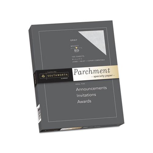 Parchment Specialty Paper, 24 Lb, 8.5 X 11, Gray, 100-pack