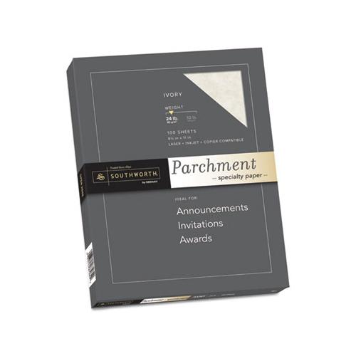 Parchment Specialty Paper, 24 Lb, 8.5 X 11, Ivory, 100-pack
