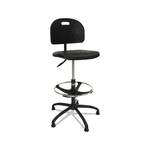 Workbench Shop Chair, 32" Seat Height, Supports Up To 250 Lbs., Black Seat-black Back, Black Base