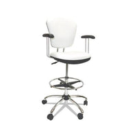 Lab And Healthcare Seating, 28" Seat Height, Supports Up To 300 Lbs., White Seat-white Back, Chrome Base