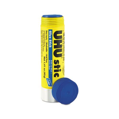 Stic Permanent Glue Stick, 1.41 Oz, Applies Blue, Dries Clear