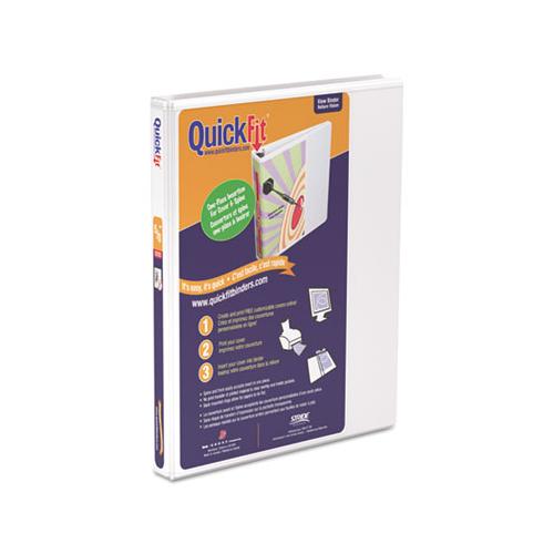 Quickfit D-ring View Binder, 3 Rings, 0.63" Capacity, 11 X 8.5, White