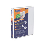 Quickfit Round-ring View Binder, 3 Rings, 1" Capacity, 11 X 8.5, White