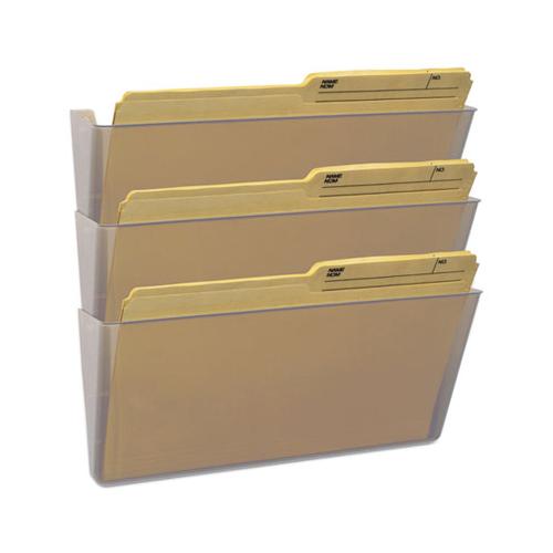 Wall File, Legal 16 X 14, Three Pocket, Clear