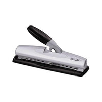 12-sheet Lighttouch Desktop Two-to-three-hole Punch, 9-32" Holes, Black-silver