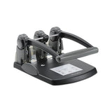 300-sheet Extra High-capacity Three-hole Punch, 9-32" Holes, Black-gray