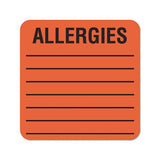 Allergy Warning Labels, Allergies, 2 X 2, Fluorescent Red, 500-roll