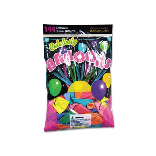Helium Quality Latex Balloons, 12 Assorted Colors, 144-pack