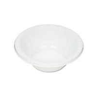 Plastic Dinnerware, Bowls, 12oz, White, 125-pack