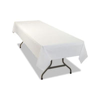 Rectangular Table Cover, Heavyweight Plastic, 54 X 108, White, 24 Each-carton