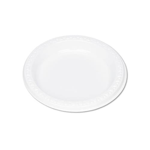 Plastic Dinnerware, Plates, 6" Dia, White, 125-pack