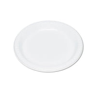 Plastic Dinnerware, Plates, 9" Dia, White, 125-pack