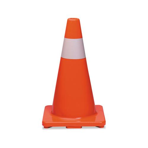 Traffic Cone, 18h X 10w X 10d, Orange-silver