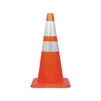 Traffic Cone, 28h X 14w X 14d, Orange-silver