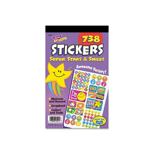 Sticker Assortment Pack, Super Stars And Smiles, 738 Stickers-pad