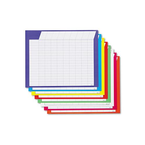 Horizontal Incentive Chart Pack, 28w X 22h, Assorted Colors, 8-pack