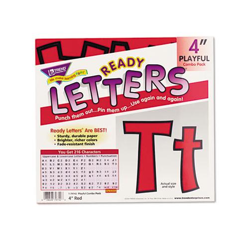 Ready Letters Playful Combo Set, Red, 4"h, 216-set