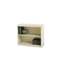 Metal Bookcase, Two-shelf, 34-1-2w X 13-1-2d X 28h, Putty