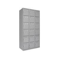 Box Compartments, Triple Stack, 36w X 18d X 72h, Medium Gray