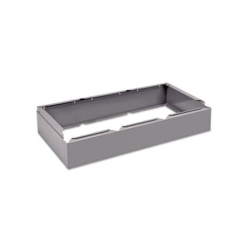 Three Wide Closed Locker Base, 36w X 18d X 6h, Medium Gray
