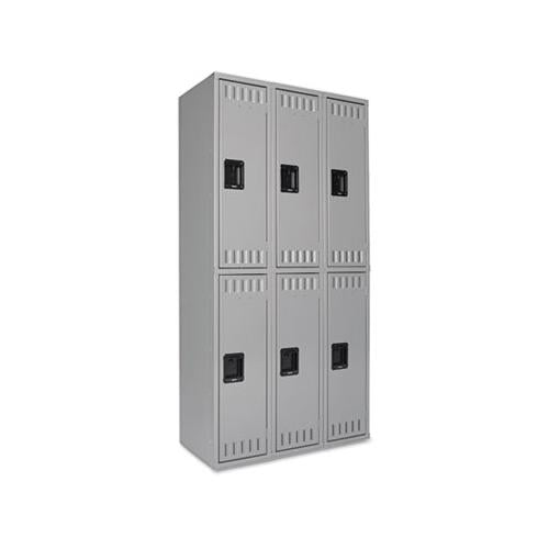 Double Tier Locker, Triple Stack, 36w X 18d X 72h, Medium Gray