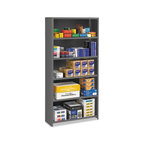 Closed Commercial Steel Shelving, Six-shelf, 36w X 12d X 75h, Medium Gray