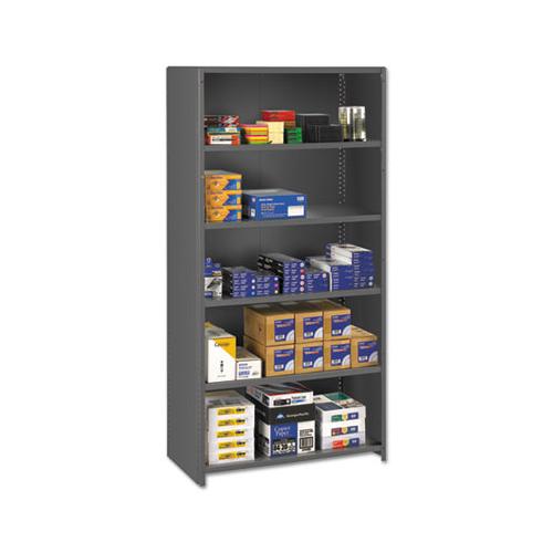 Closed Commercial Steel Shelving, Six-shelf, 36w X 24d X 75h, Medium Gray