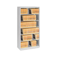 Open Fixed Six-shelf Lateral File, 36w X 16.5d X 75.25h, Light Gray