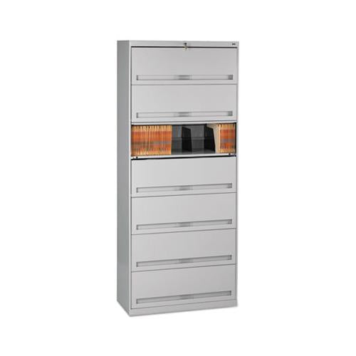 Closed Fixed Seven-shelf Lateral File, 36w X 16.5d X 87h, Light Gray