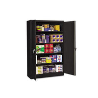 Assembled Jumbo Steel Storage Cabinet, 48w X 18d X 78h, Black