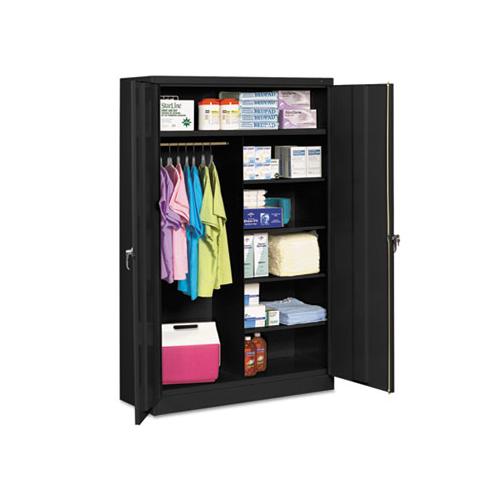 Jumbo Combination Steel Storage Cabinet, 48w X 24d X 78h, Black