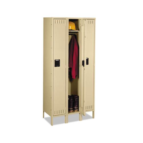 Single Tier Locker With Legs, Three Units, 36w X 18d X 78h, Sand