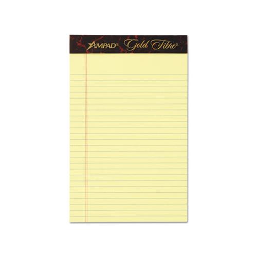 Gold Fibre Quality Writing Pads, Medium-college Rule, 5 X 8, Canary, 50 Sheets, Dozen