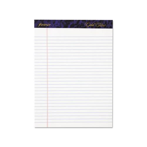 Gold Fibre Writing Pads, Wide-legal Rule, 8.5 X 11.75, White, 50 Sheets, Dozen