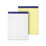 Perforated Writing Pads, Wide-legal Rule, 8.5 X 11.75, Canary, 50 Sheets, Dozen