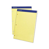 Double Sheet Pads, Wide-legal Rule, 8.5 X 11.75, Canary, 100 Sheets