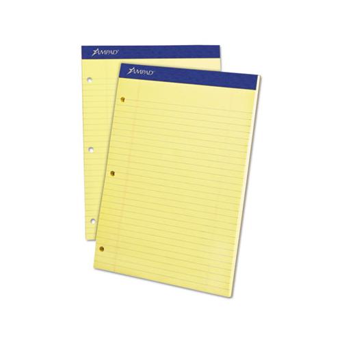 Double Sheet Pads, Wide-legal Rule, 8.5 X 11.75, Canary, 100 Sheets