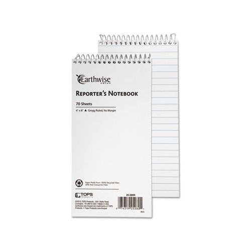 Earthwise By Oxford Reporter's Notebook, Gregg Rule, 4 X 8, White, 70 Sheets