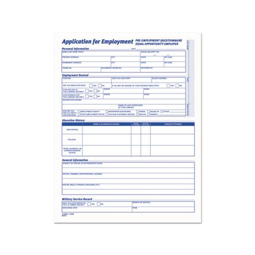 Comprehensive Employee Application Form, 8 1-2 X 11, 25 Forms