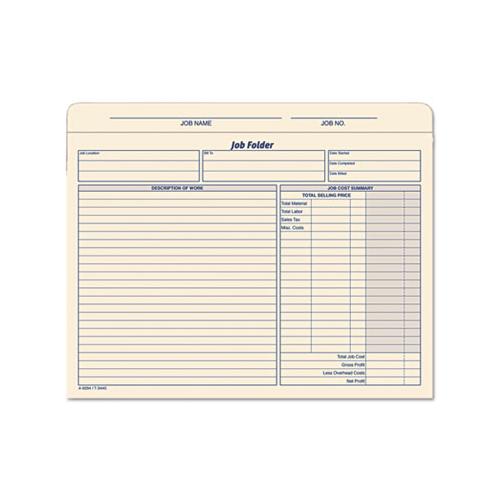Job Folder, Straight Tab, Letter Size, Manila, 20-pack