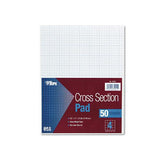 Cross Section Pads, 4 Sq-in Quadrille Rule, 8.5 X 11, White, 50 Sheets