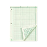 Engineering Computation Pads, 5 Sq-in Quadrille Rule, 8.5 X 11, Green Tint, 100 Sheets