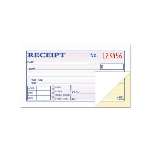 Money And Rent Receipt Books, 2-3-4 X 4 7-8, 2-part Carbonless, 50 Sets-book