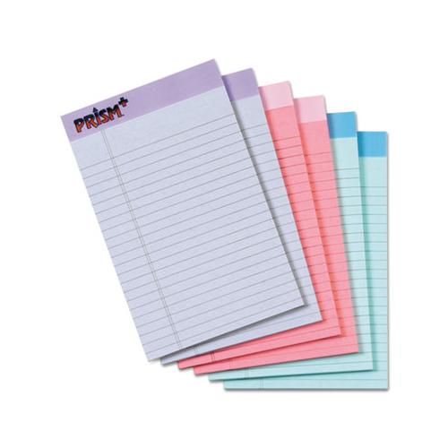 Prism + Writing Pads, Narrow Rule, 5 X 8, Assorted Pastel Sheet Colors, 50 Sheets, 6-pack