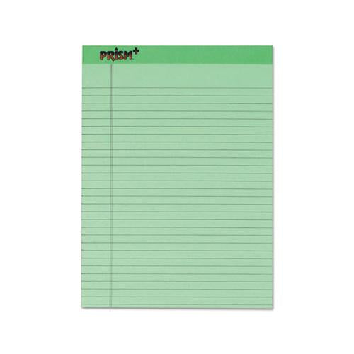 Prism + Colored Writing Pad, Wide-legal Rule, 8.5 X 11.75, Green, 50 Sheets, 12-pack