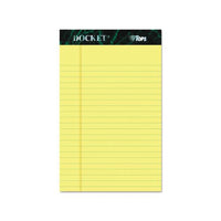 Docket Ruled Perforated Pads, Narrow Rule, 5 X 8, Canary, 50 Sheets, 12-pack