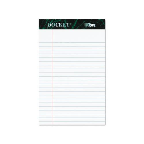 Docket Ruled Perforated Pads, Narrow Rule, 5 X 8, White, 50 Sheets, 12-pack